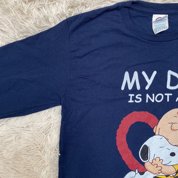 🎉HP🎉 Delta Graphic Peanuts “My Dog Is Family” LS Tee 💗 Navy - Picture 5 of 11